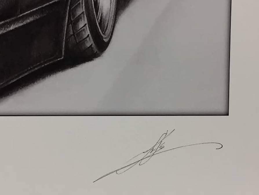 車の鉛筆画 木製フレーム付き 日産 NISSAN フェアレディZ31前期【鉛筆画】名車 旧車 イラスト
